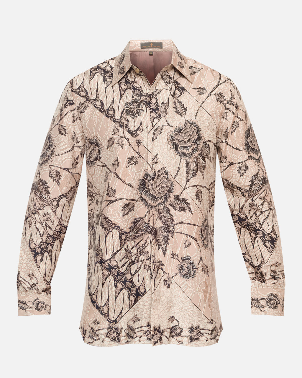 Hand-Drawn Batik Shirt With Boket Mawar Latar Lereng Tanahan Pattern